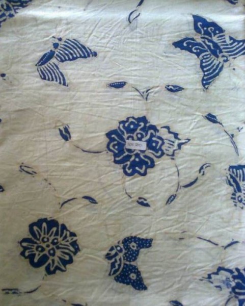 kain Batik Tulis putih-biru KBT0012